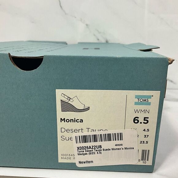 TOMS Monica Desert Taupe Wedge Heel Sandals - Picture 9 of 9